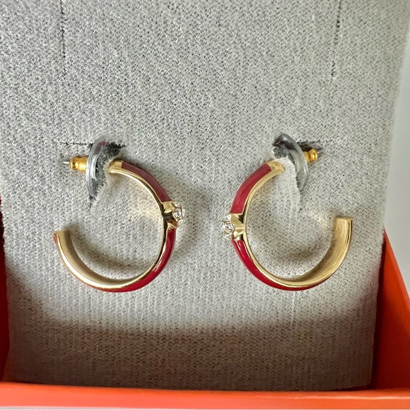 NIB Yanbal Hoop Earrings Argollas Brillo Terra - red enamel - Picture 11 of 12